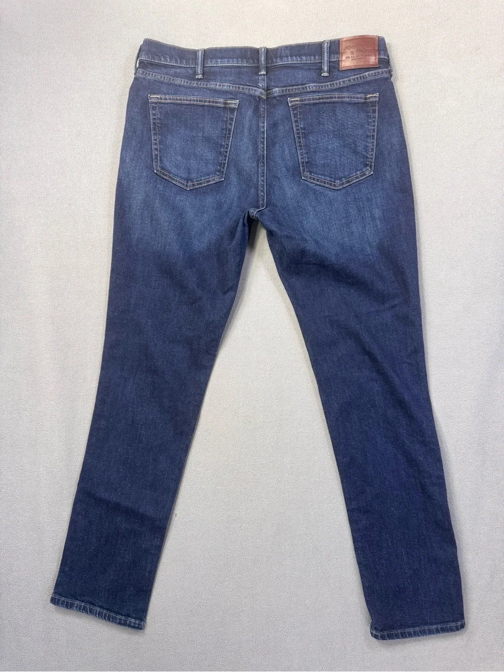 Abercrombie & Fitch Men’s Athletic Skinny Stretch Jeans, Dark Indigo Blue, 36x34